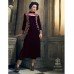 M23008 PLUM MOHINI GLAMOUR WINTER VELVET SUIT